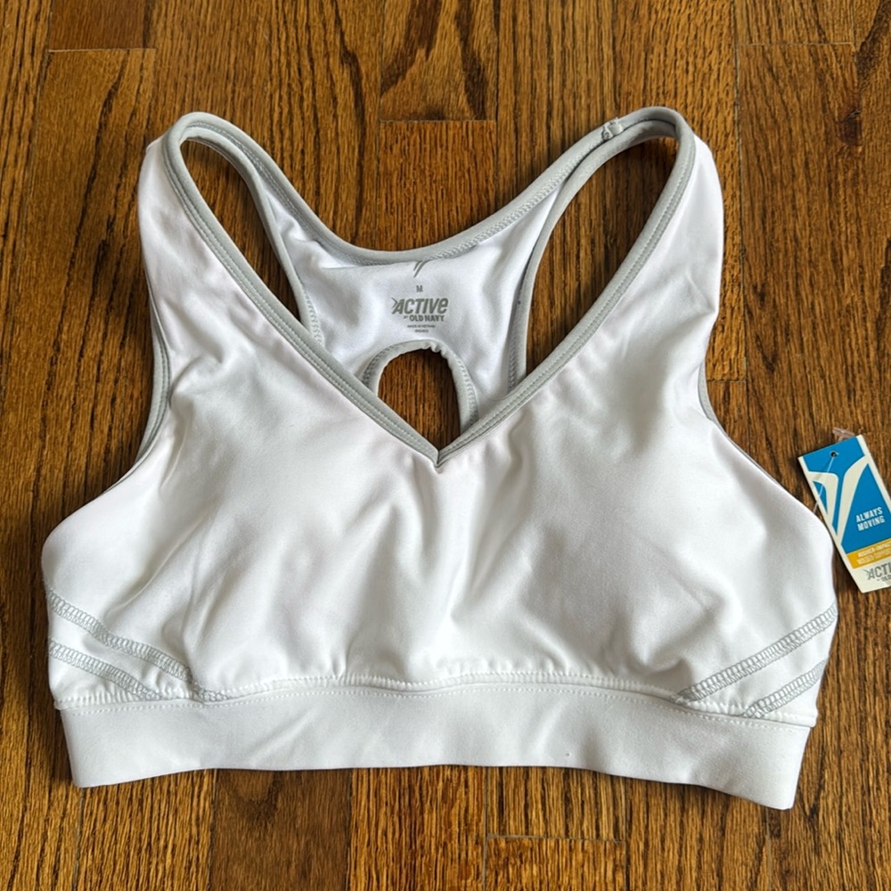 White padded sports bra